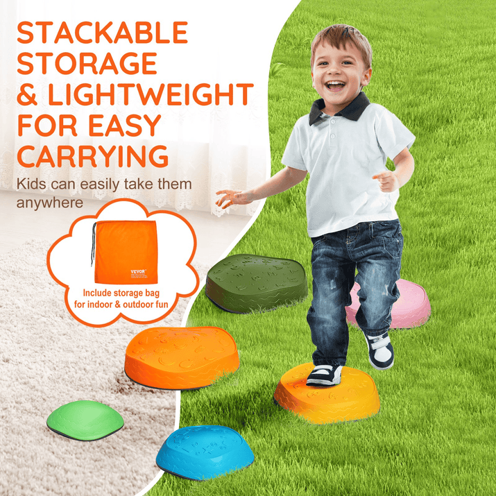 VEVOR Kids Balance Stepping Stones Sensory Obstacle Course 6 PCS Outdoor Indoor - The Little Big Store