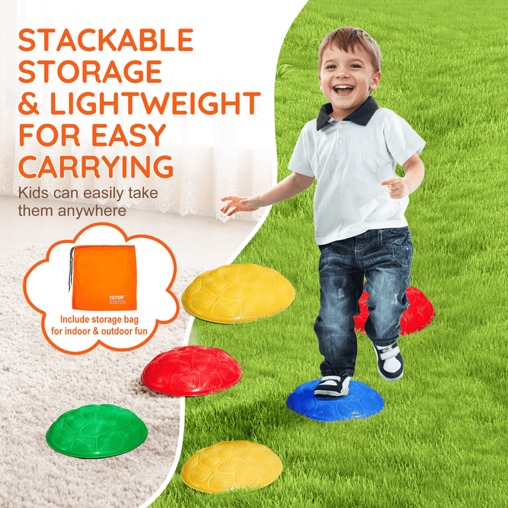 VEVOR Kids Balance Stepping Stones Sensory Obstacle Course 6 PCS Outdoor Indoor - The Little Big Store