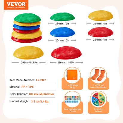 VEVOR Kids Balance Stepping Stones Sensory Obstacle Course 6 PCS Outdoor Indoor - The Little Big Store