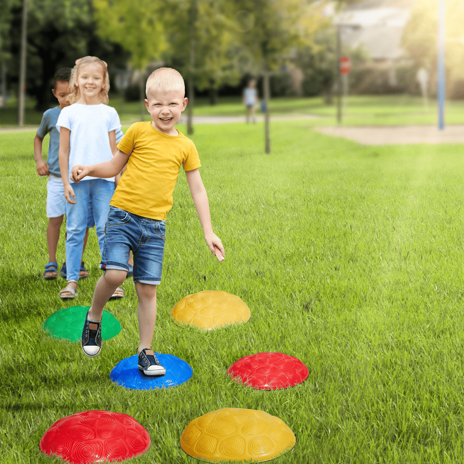 VEVOR Kids Balance Stepping Stones Sensory Obstacle Course 6 PCS Outdoor Indoor - The Little Big Store