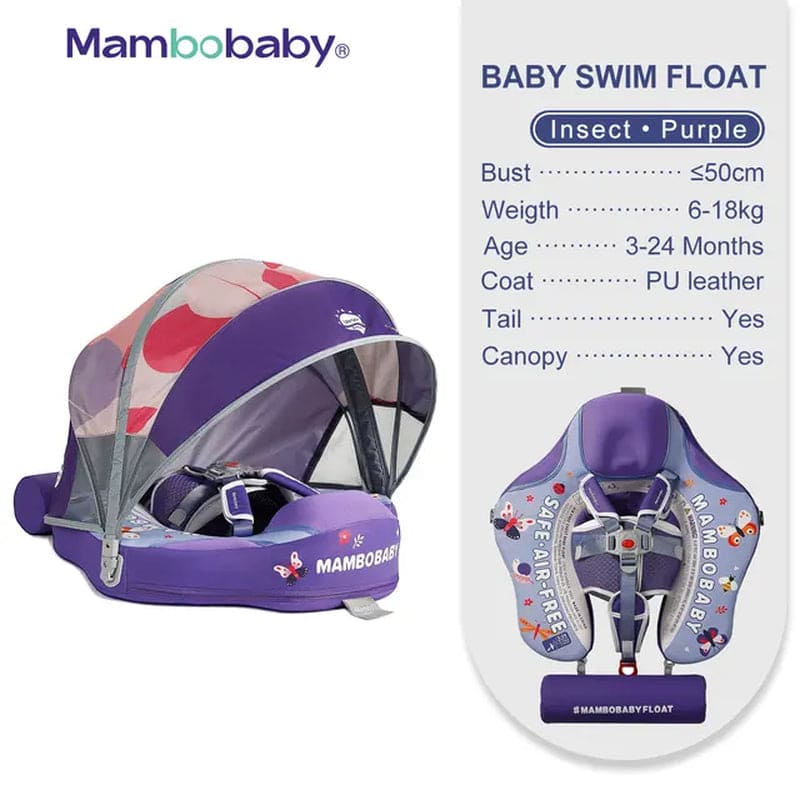 SplashVIP Baby Float: Ultimate Non-Inflatable Swim Trainer with Canopy