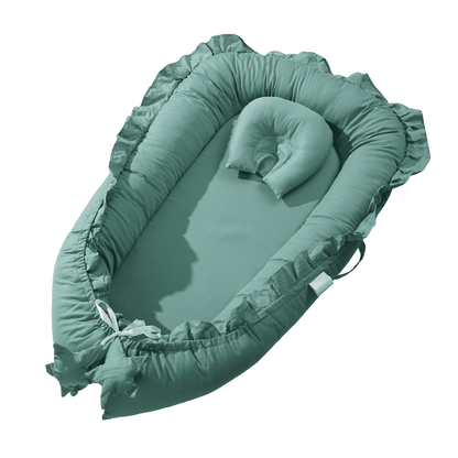 VEVOR Baby Infant Lounger 100% Cotton Soft Newborn Nest Sleeper with Headrest - The Little Big Store