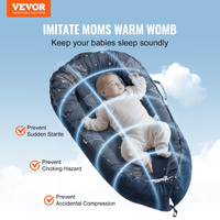VEVOR Baby Infant Lounger 100% Cotton Soft Newborn Nest Sleeper with Headrest - The Little Big Store