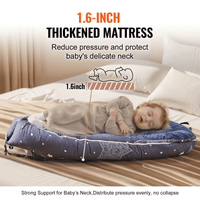 VEVOR Baby Infant Lounger 100% Cotton Soft Newborn Nest Sleeper with Headrest - The Little Big Store