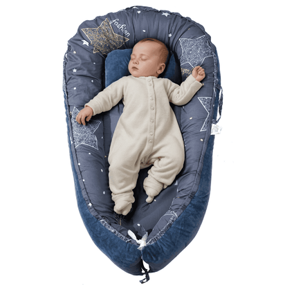 VEVOR Baby Infant Lounger 100% Cotton Soft Newborn Nest Sleeper with Headrest - The Little Big Store