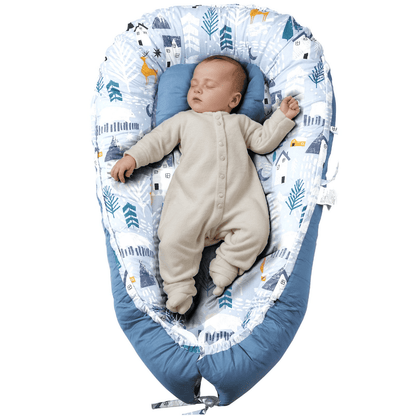 VEVOR Baby Lounger 100% Cotton Newborn Nest Sleeper with Headrest and 2 Covers - The Little Big Store