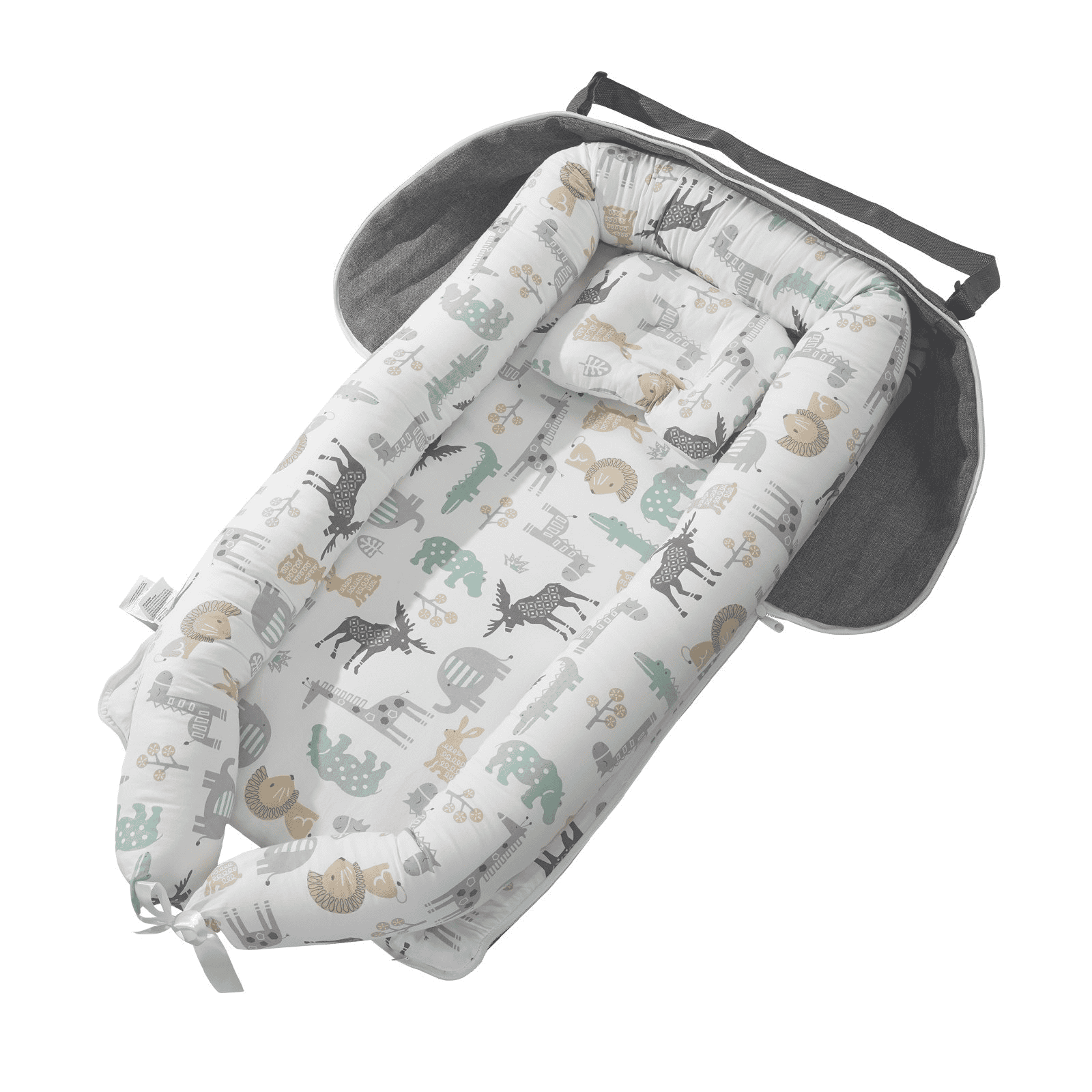 VEVOR Baby Lounger Baby Nest Sleeper for Newborn 100% Cotton with Headrest - The Little Big Store