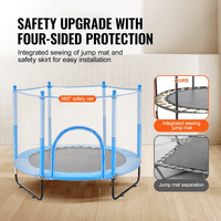 60" Trampoline for Kids Mini Toddler Trampoline with Net Indoor Outdoor - The Little Big Store