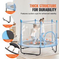 60" Trampoline for Kids Mini Toddler Trampoline with Net Indoor Outdoor - The Little Big Store