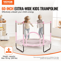 60" Trampoline for Kids Mini Toddler Trampoline with Net Indoor Outdoor - The Little Big Store