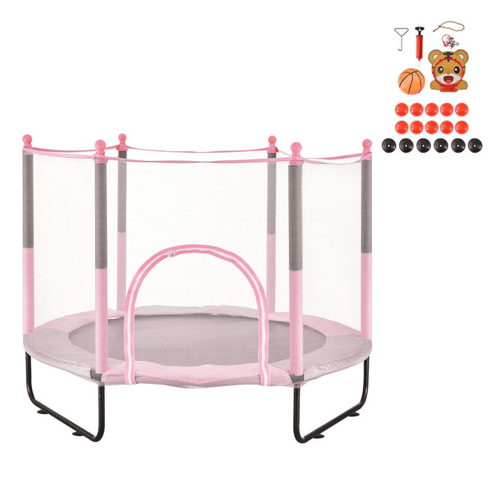 60" Trampoline for Kids Mini Toddler Trampoline with Net Indoor Outdoor - The Little Big Store