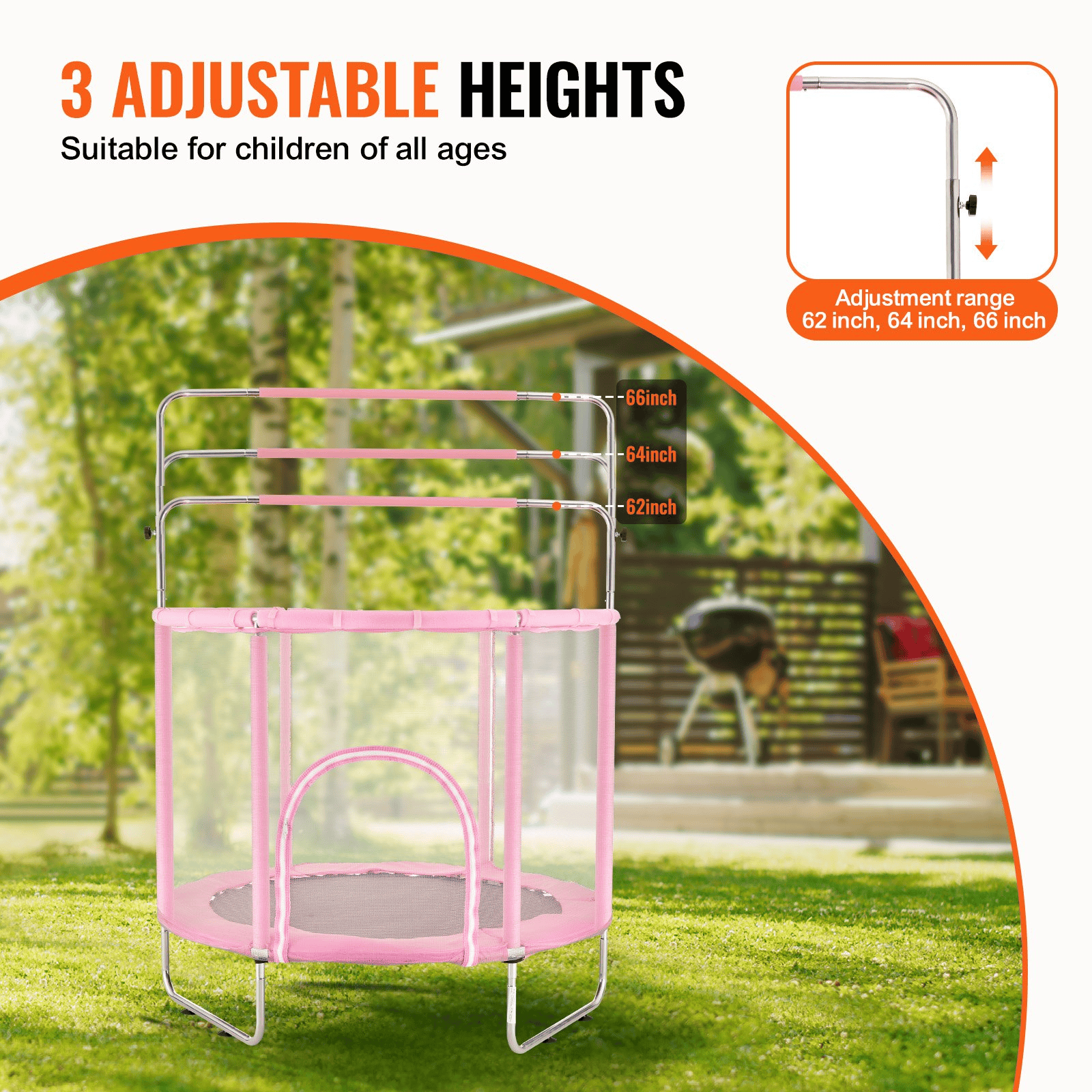 55" Trampoline for Kids Mini Toddler Trampoline with Net Indoor Outdoor - The Little Big Store