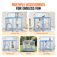 55" Trampoline for Kids Mini Toddler Trampoline with Net Indoor Outdoor - The Little Big Store