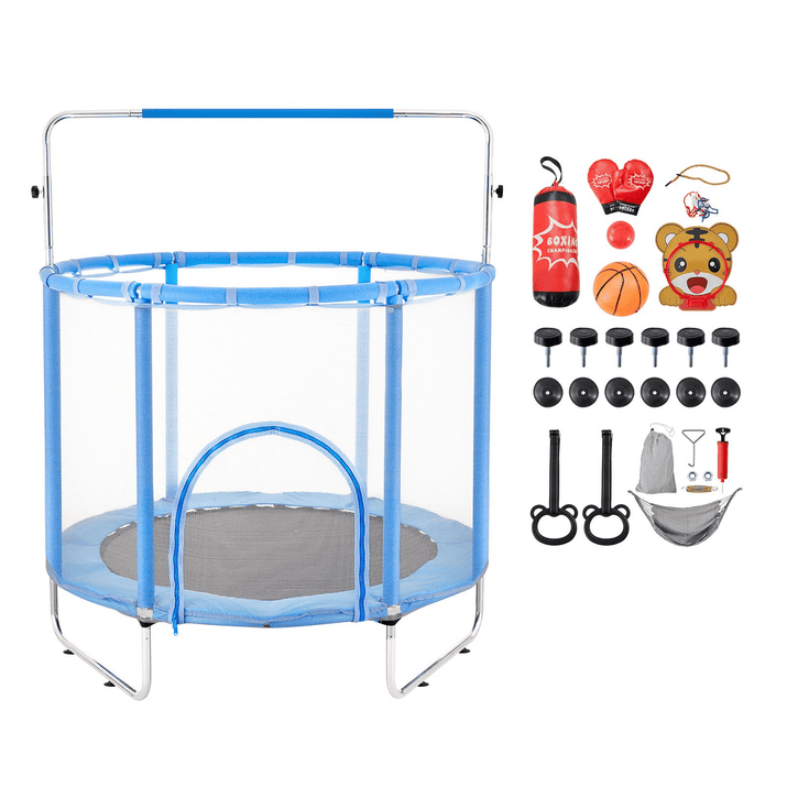 55" Trampoline for Kids Mini Toddler Trampoline with Net Indoor Outdoor - The Little Big Store