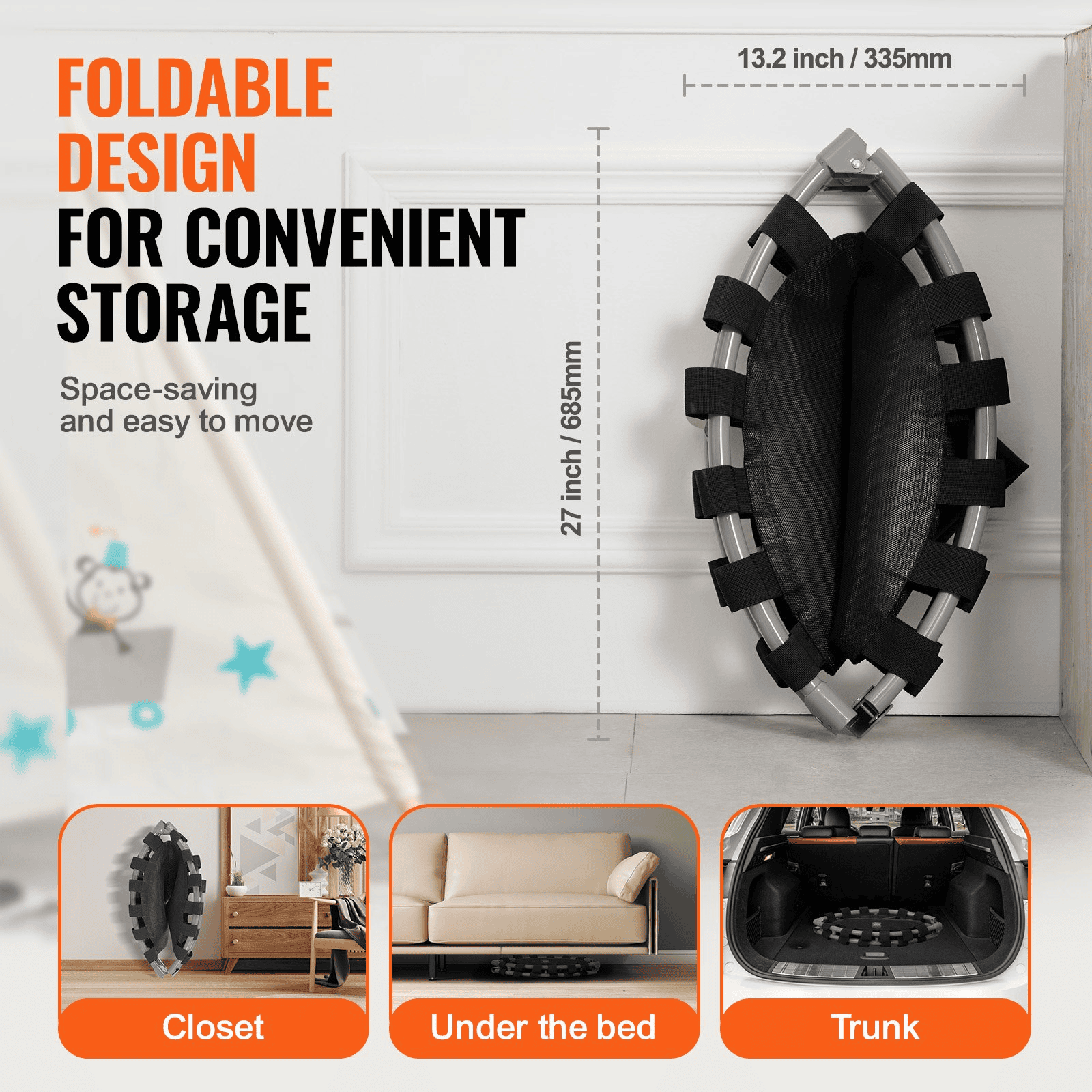 36" Trampoline for Kids Foldable Mini Toddler Trampoline Indoor Outdoor - The Little Big Store