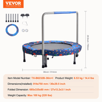 36" Trampoline for Kids Foldable Mini Toddler Trampoline Indoor Outdoor - The Little Big Store