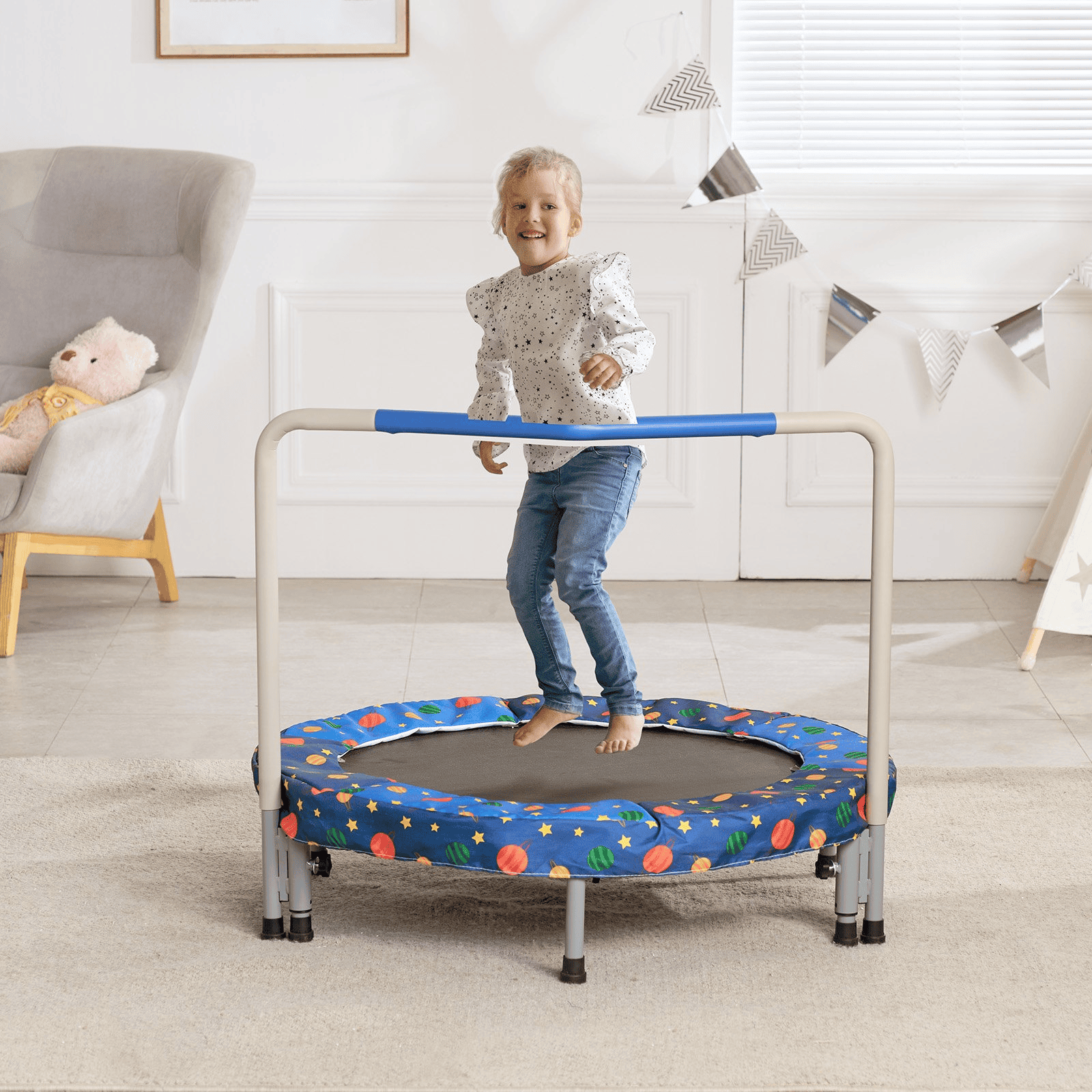 36" Trampoline for Kids Foldable Mini Toddler Trampoline Indoor Outdoor - The Little Big Store