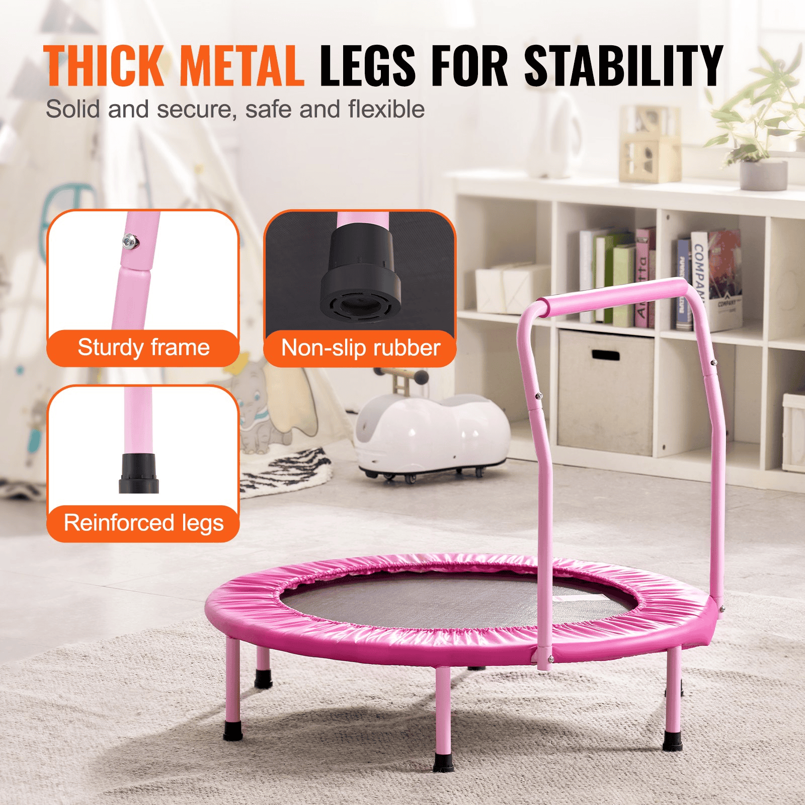 36" Trampoline for Kids Foldable Mini Toddler Trampoline Indoor Outdoor - The Little Big Store