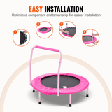 Assembly sequence for pink trampoline frame and handle
