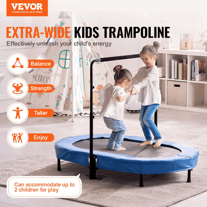 56" Trampoline for Kids Foldable Mini Toddler Trampoline Indoor Outdoor - The Little Big Store
