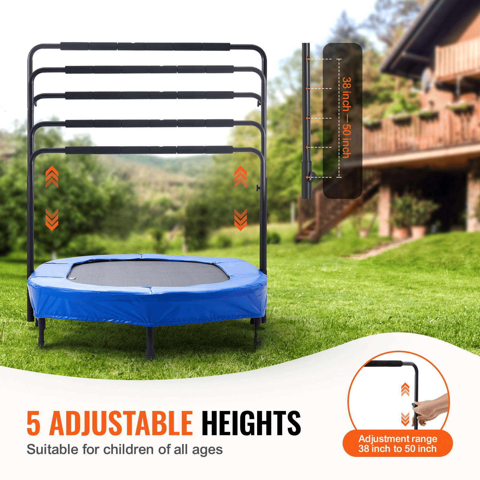 56" Trampoline for Kids Foldable Mini Toddler Trampoline Indoor Outdoor - The Little Big Store