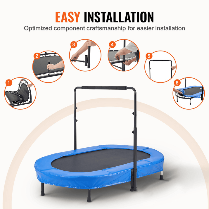 56" Trampoline for Kids Foldable Mini Toddler Trampoline Indoor Outdoor - The Little Big Store