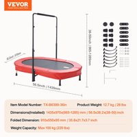 56" Trampoline for Kids Foldable Mini Toddler Trampoline Indoor Outdoor - The Little Big Store