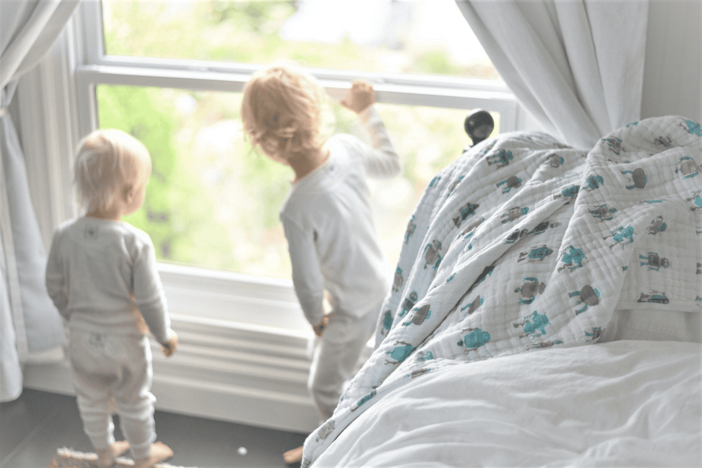 Robots Cotton Muslin Newcastle Blanket - The Little Big Store