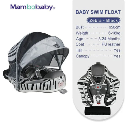 SplashVIP Baby Float: Ultimate Non-Inflatable Swim Trainer with Canopy - The Little Big Store