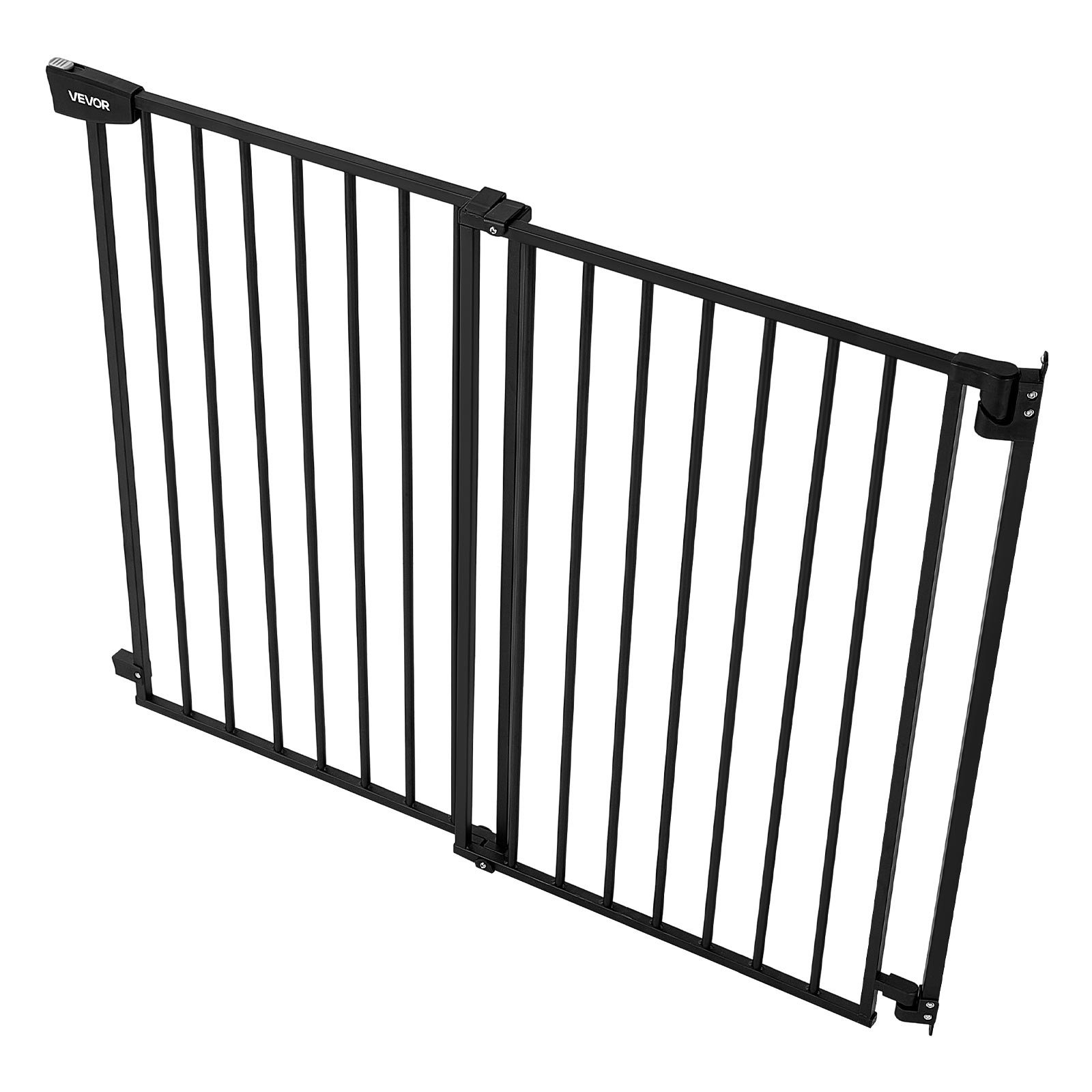 Adjustable Baby & Pet Safety Gate for Stairs – 36 Inch Metal Barrier (Black)
