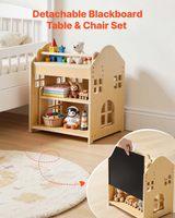 Detachable black chalkboard on Montessori toddler furniture