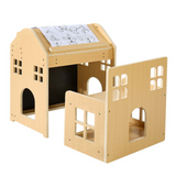 Natural-wood Montessori table and matching chair product view