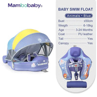 SplashVIP Baby Float: Ultimate Non-Inflatable Swim Trainer with Canopy - The Little Big Store