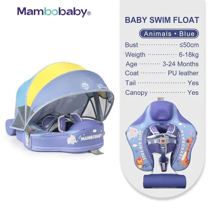 SplashVIP Baby Float: Ultimate Non-Inflatable Swim Trainer with Canopy - The Little Big Store