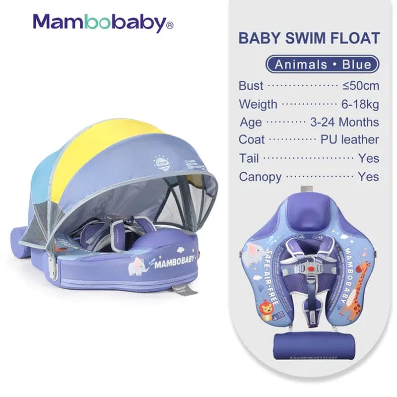 SplashVIP Baby Float: Ultimate Non-Inflatable Swim Trainer with Canopy