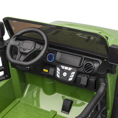 12V Ride on Toy, 2-Seater Kids Ride-On Truck Electric Car with Remote, Bluetooth - Green