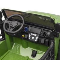 12V Ride on Toy, 2-Seater Kids Ride-On Truck Electric Car with Remote, Bluetooth - Green