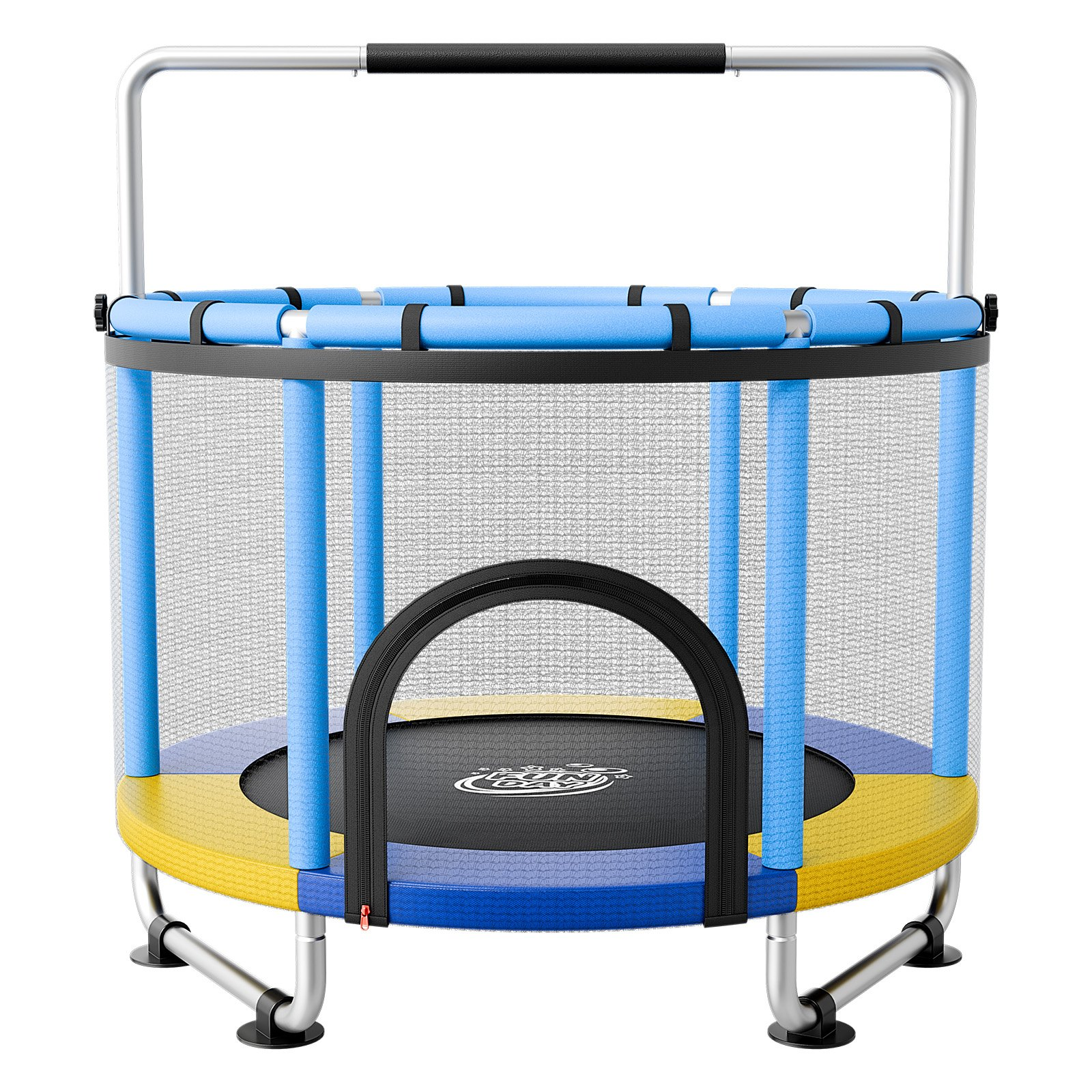 5FT Kids Trampoline with Safety Net & Adjustable Gymnastics Bar | Indoor & Outdoor Toddler Trampoline