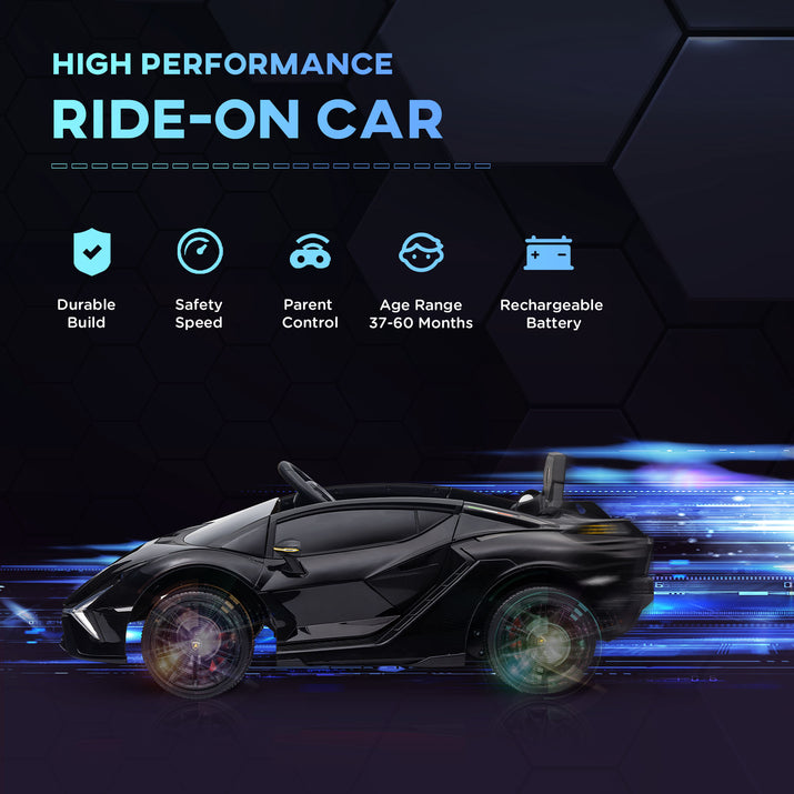 12V Ride on Car, Lamborghini SIAN Licensed Kids Electric Ride-On Car - The Little Big Store