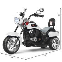 3 Wheel Kids Ride on Motorcycle 6V Battery Powered Electric Toy White