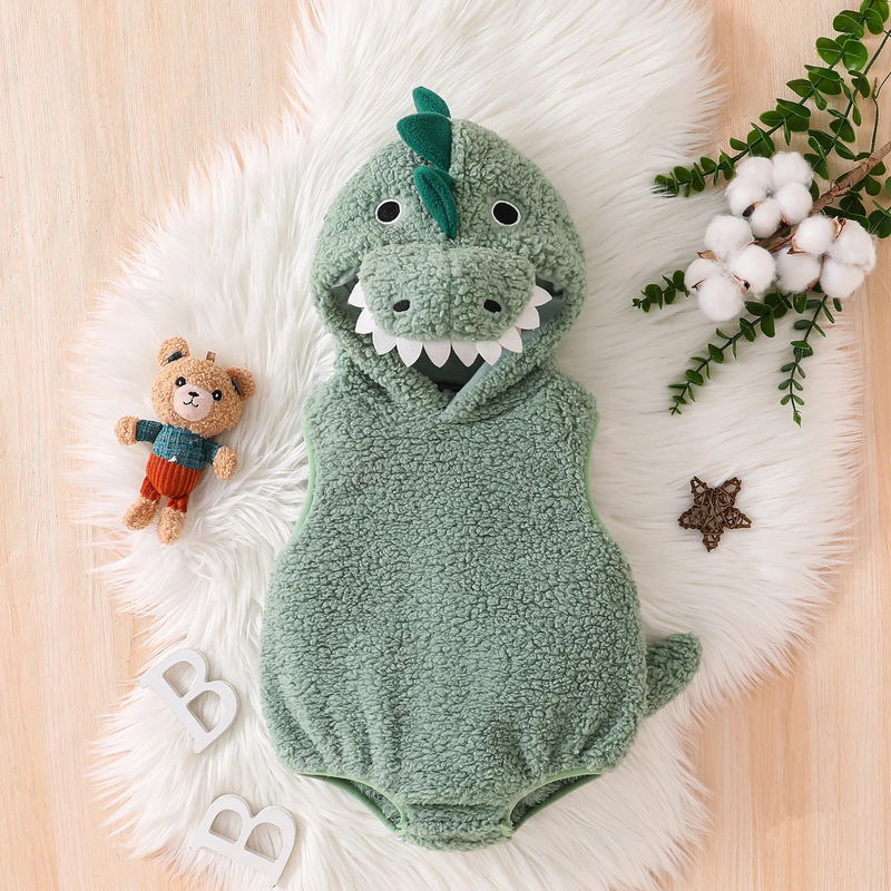 Baby Dinosaur Romper Costume with Matching Hat
