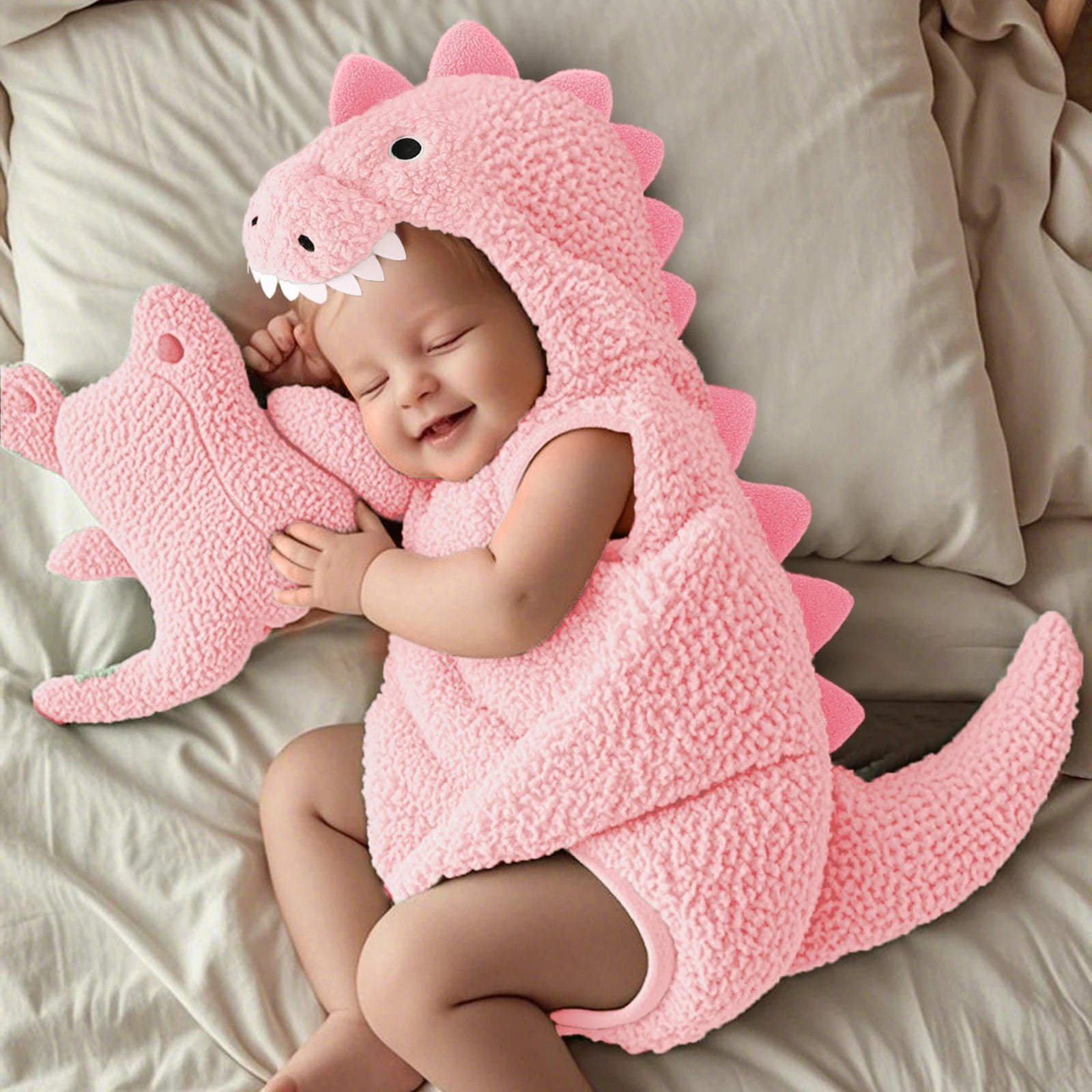 Baby Dinosaur Romper Costume with Matching Hat