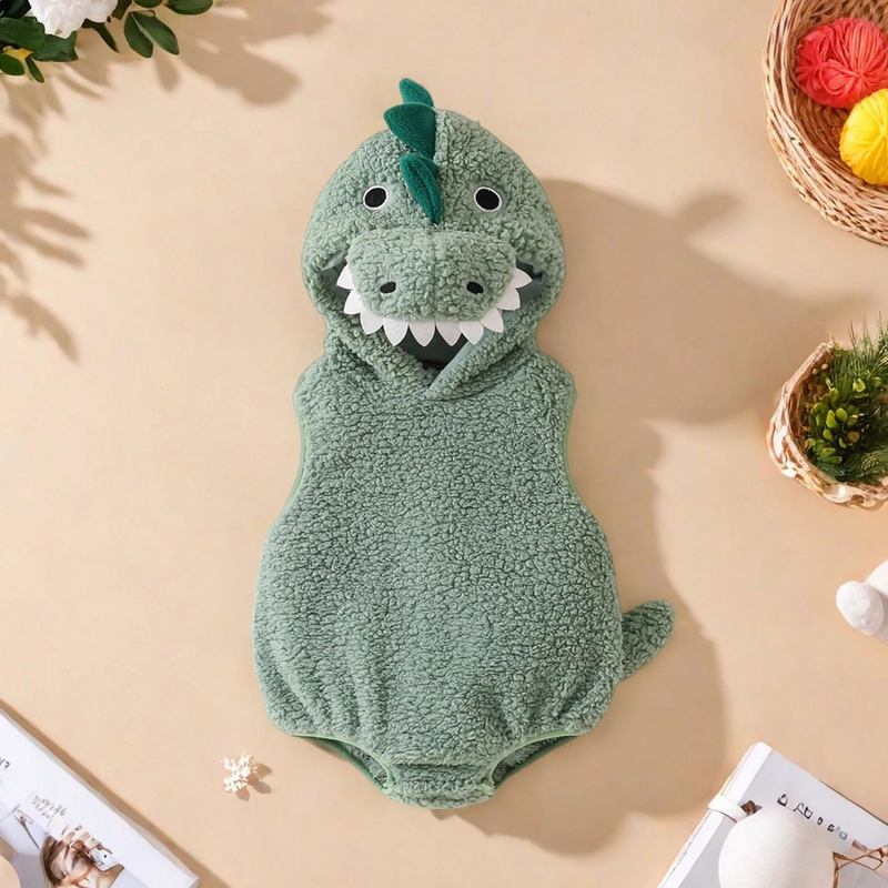Baby Dinosaur Romper Costume with Matching Hat
