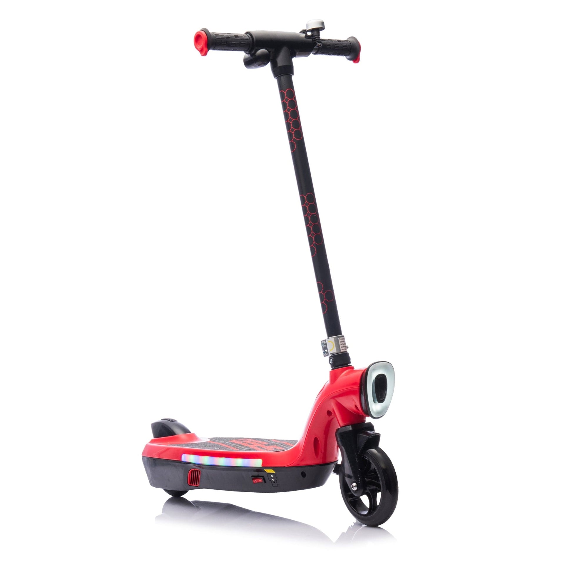 Kids Ride On Electric Scooter With Kickstand,Scooter Bell,Faster Speed And Longer Usage Time,Rear Brake,Wider Pedal,Non-Slip Handle,Colorful LED Lights,5.59-6.84 MPH For Kids 6+. - The Little Big Store