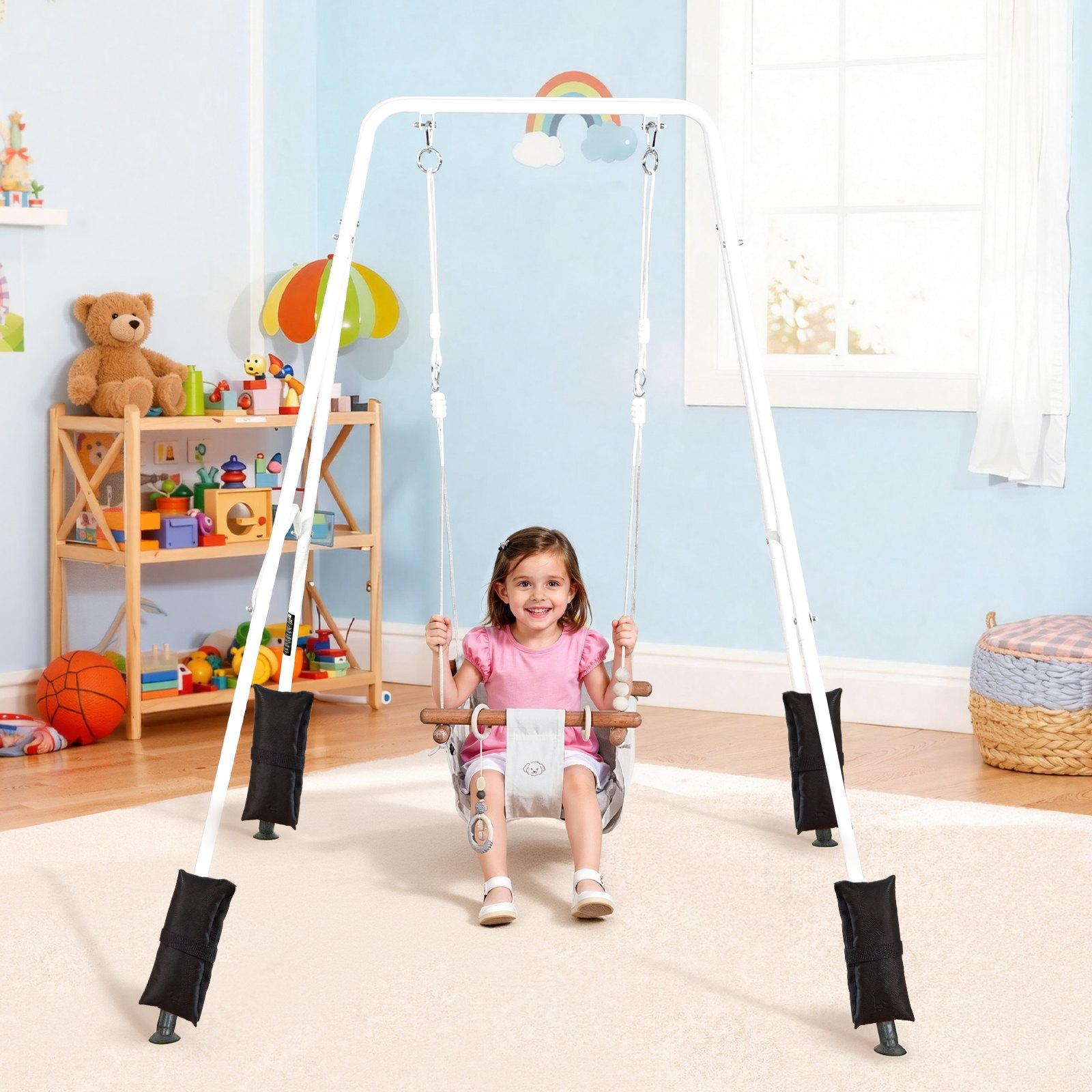 2-in-1 Toddler Swing & Jumper Set – Indoor Outdoor Foldable Activity Frame