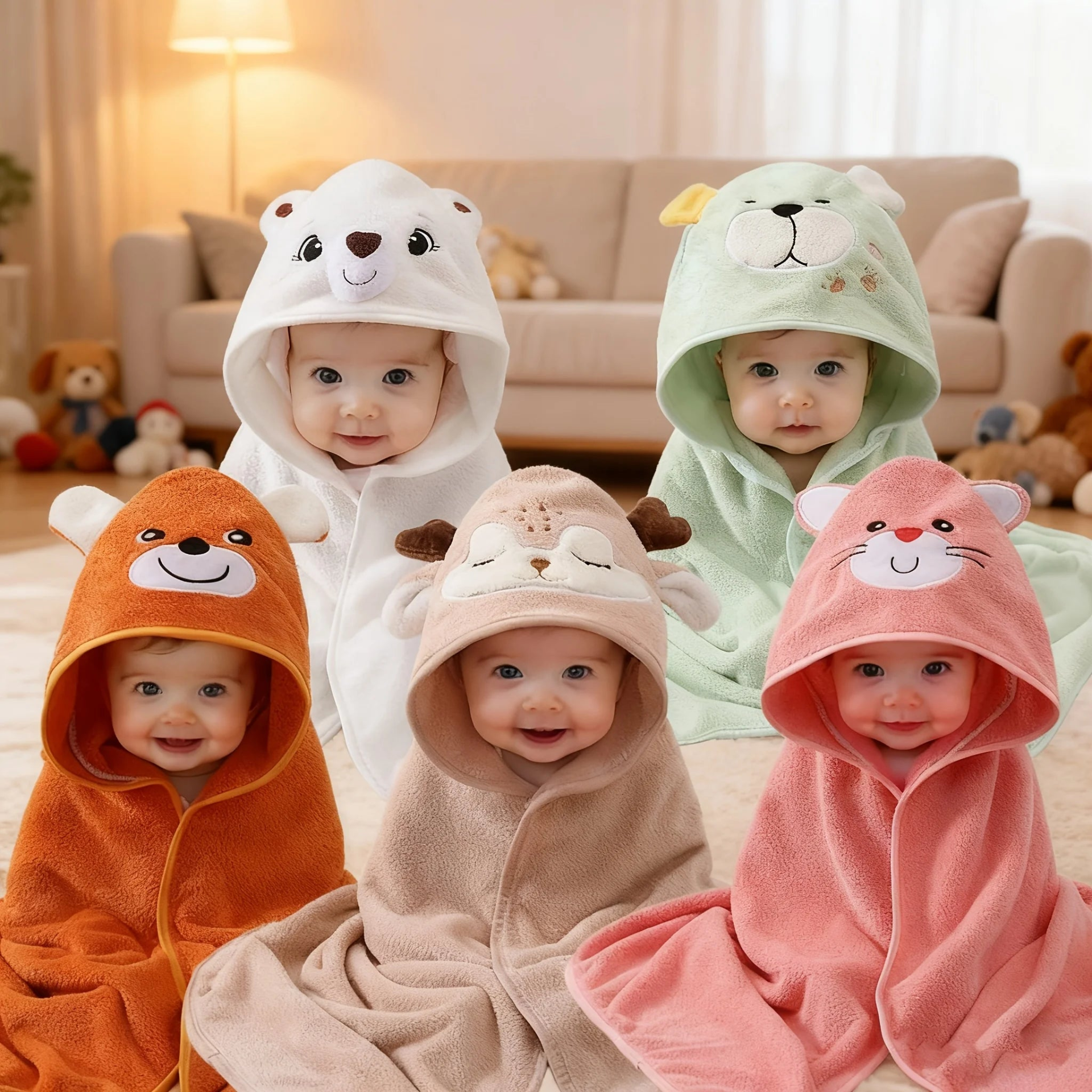 Soft Hooded Baby Towel – Cute Animal Design Bath Wrap for Newborns & Infants