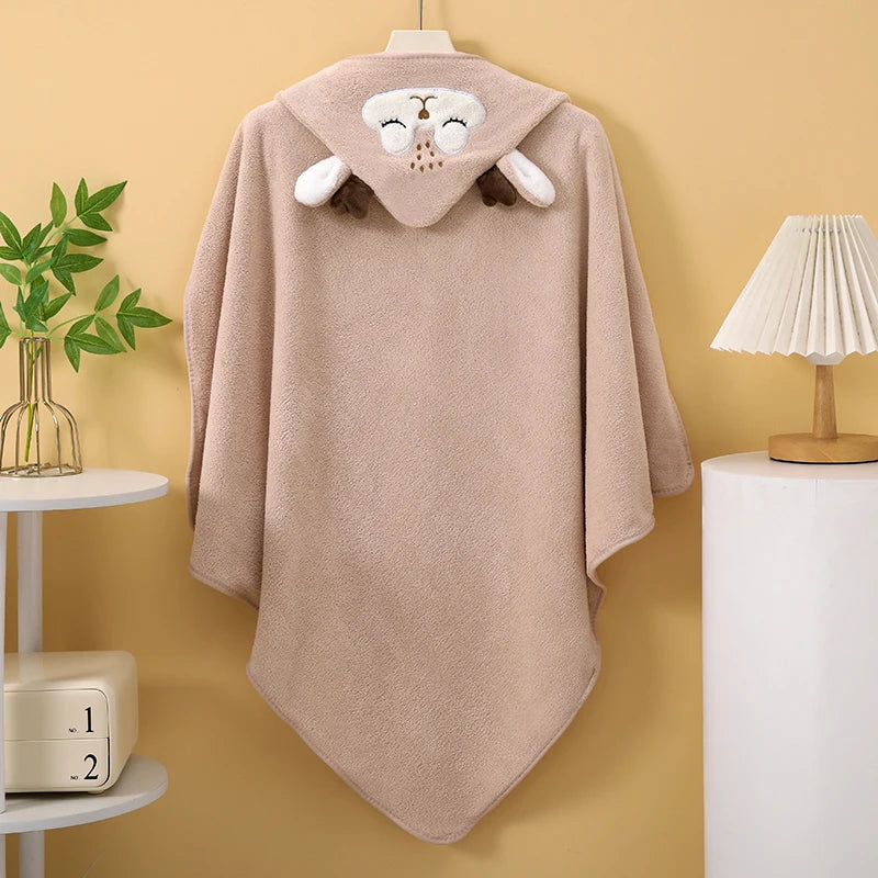 Soft Hooded Baby Towel – Cute Animal Design Bath Wrap for Newborns & Infants