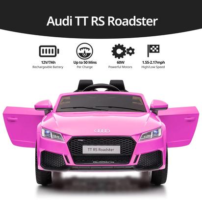 Electric Ride on Car for Kids, Licensed Audi 6V Ride on Toy for Toddlers Age 2-5 with Remote, Bluetooth - Pink