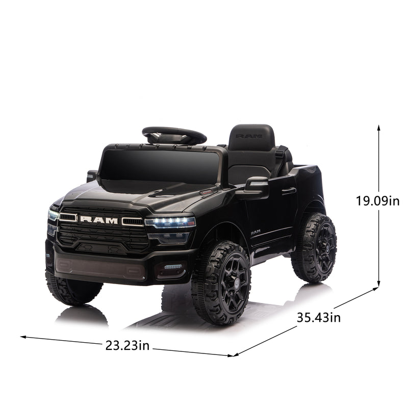 12V Licensed Dodge RAM 3500 2-Seater Ride-On Truck – Black