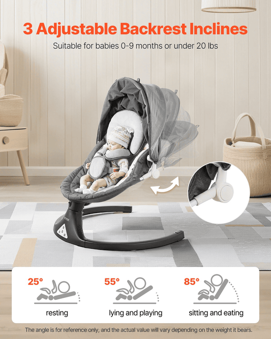 Baby Swing for Infants 5 Speeds 3 Seat Positions Remote Control - The Little Big Store